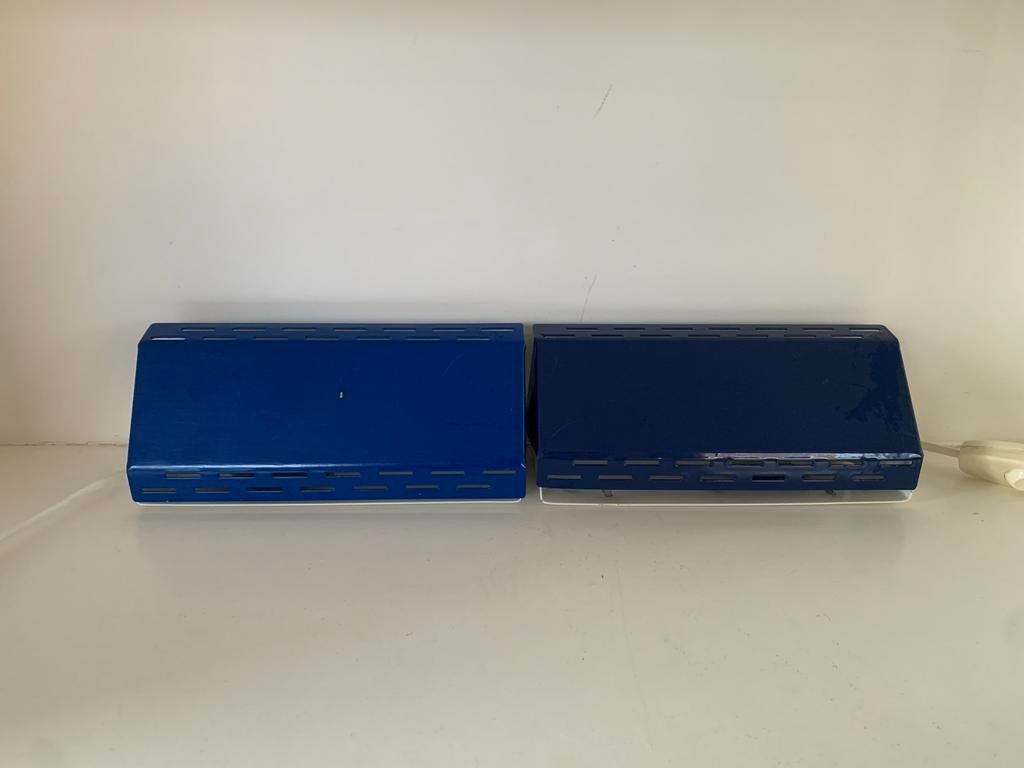 2 bedlampjes - blauw, Ophalen of Verzenden, Gebruikt
