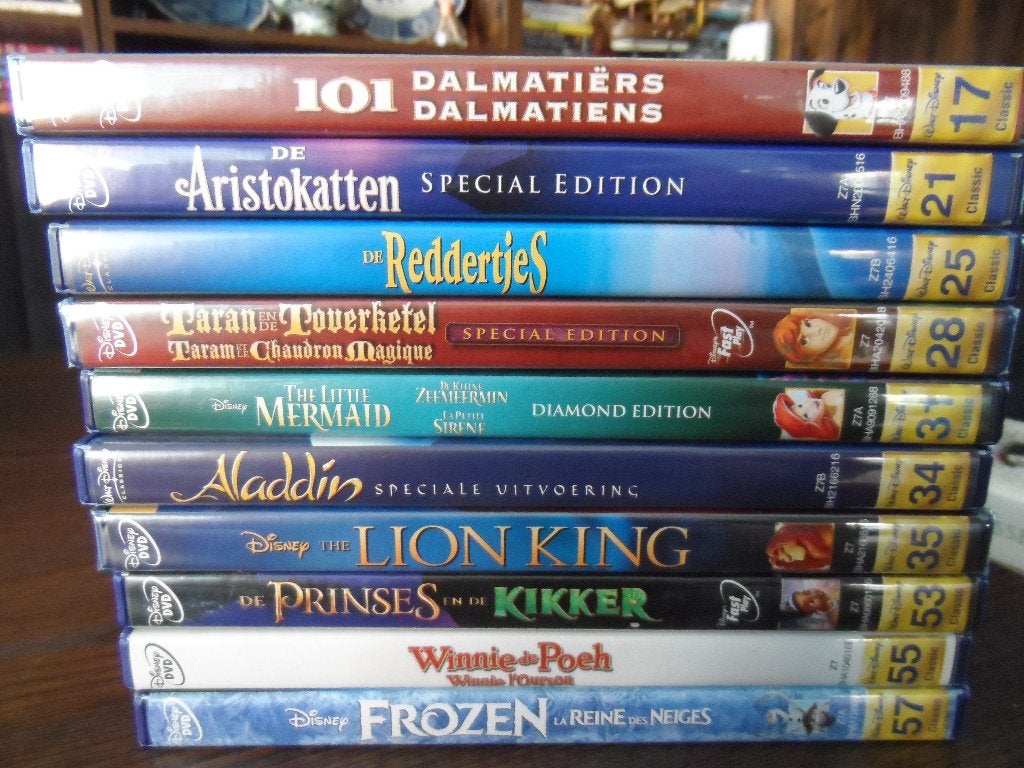 DVD's Walt Disney gouden nummers 10 X, Cd's en Dvd's, Avontuur, Alle leeftijden, Ophalen of Verzenden, Zo goed als nieuw