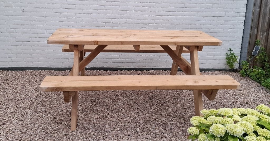 Picknicktafel Douglas - op maat gemaakt!, Ophalen, Nieuw, Rechthoekig, Hout