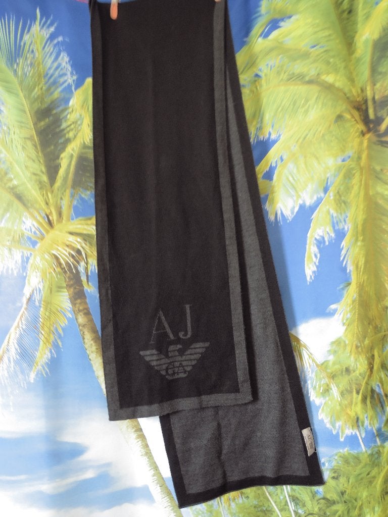 lange zwart grijze wollen sjaal Armani Jeans, Armani jeans, Overige maten, Ophalen of Verzenden, Sjaal