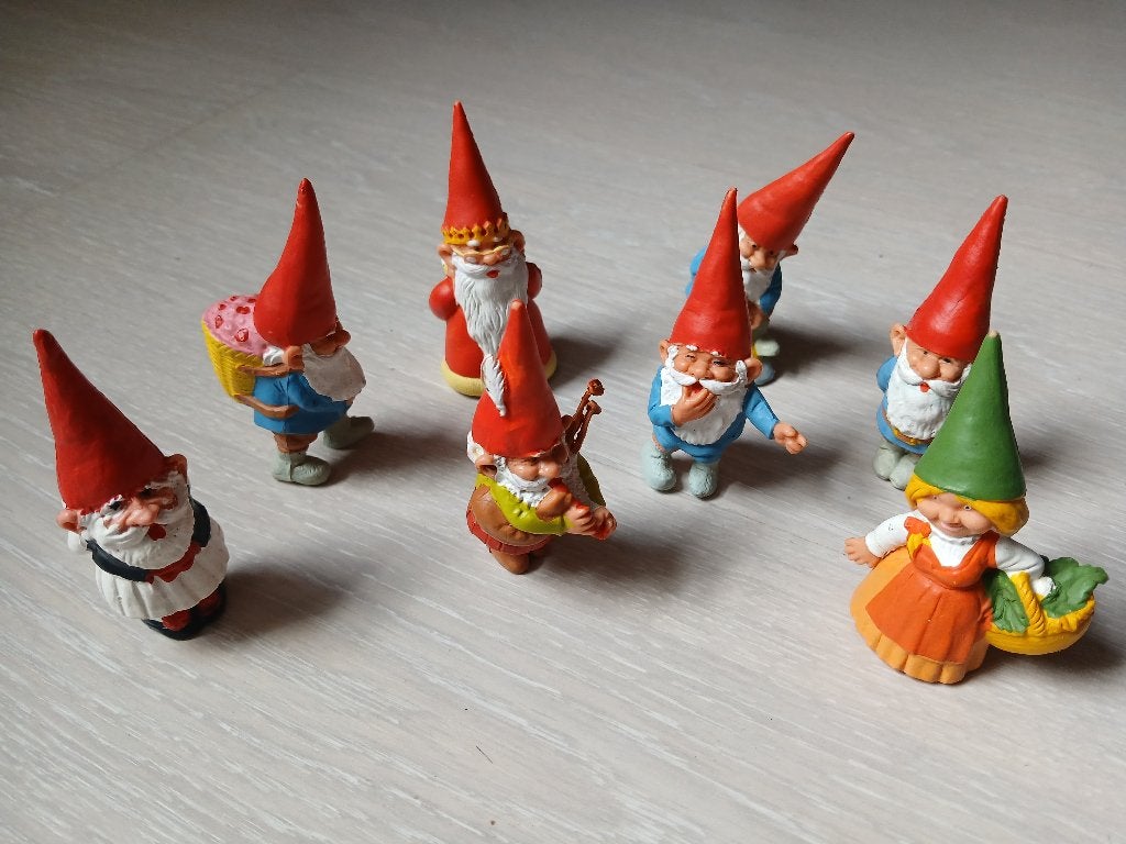8x David de Kabouter poppetjes (rond 1988), Verzamelen, Poppetjes en Figuurtjes, Ophalen of Verzenden, Zo goed als nieuw