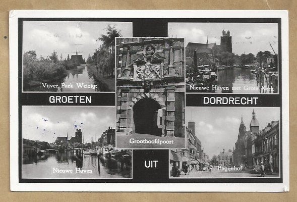 Oude ansichtkaart Dordrecht - Groeten uit Dordrecht, Ophalen of Verzenden, 1960 tot 1980, Gelopen, Zuid-Holland