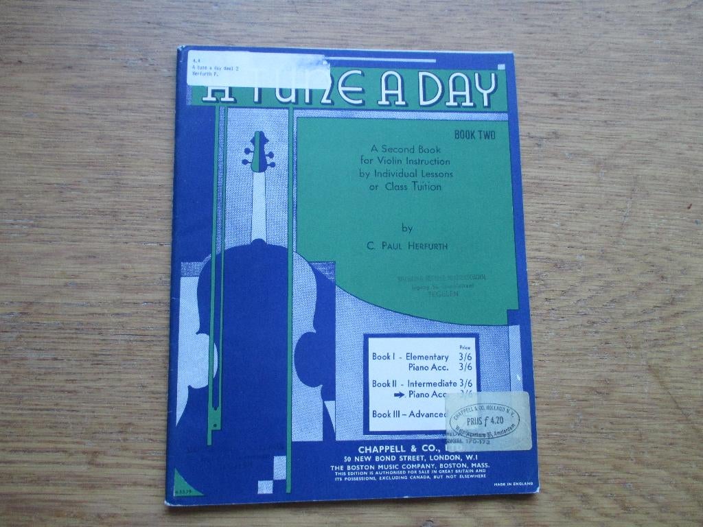 A TUNE A DAY 2 - VOOR VIOOL -C.PAUL HERFURTH, Gebruikt, Les of Cursus, Ophalen of Verzenden, Viool of Altviool