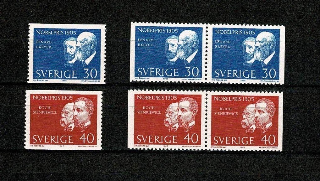 Zweden : 1965 - Nobelprijswinnaars - Michel 542/543 A/Dr/Dl, Verzenden, Zweden, Postfris