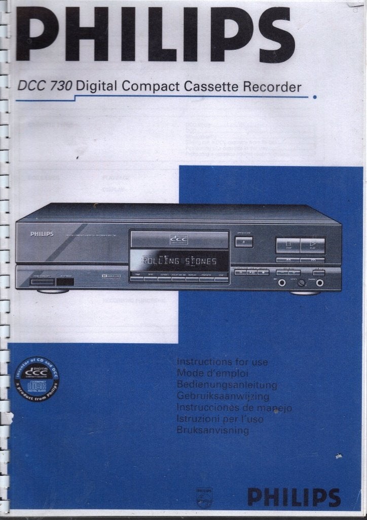 gerbruiksaanwijzing PHILIPS DCC 730 recorder, Verzenden, Nieuw