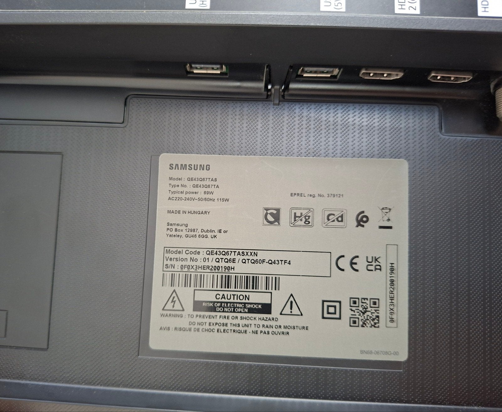 Samsung 43 inch 4K QLED Smart TV QE43Q67TASXXN, Ophalen, QLED, 50 Hz, Zo goed als nieuw