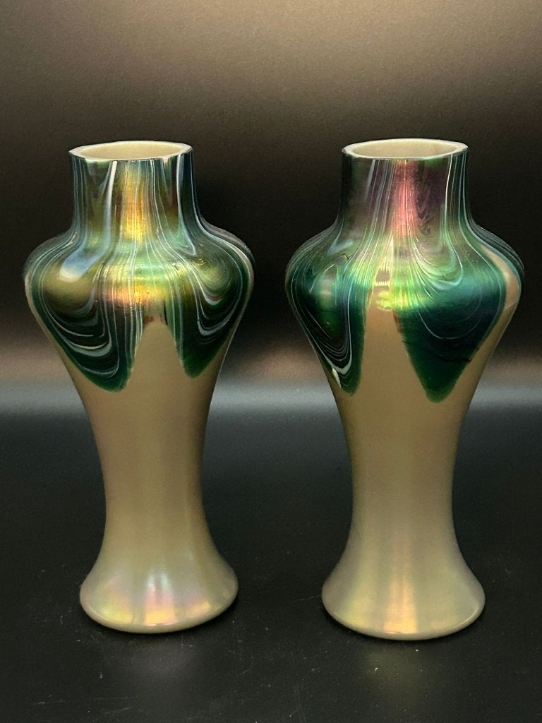 Rindskopf Pulled Feather – Set van 2 Art Nouveau vazen, Ophalen