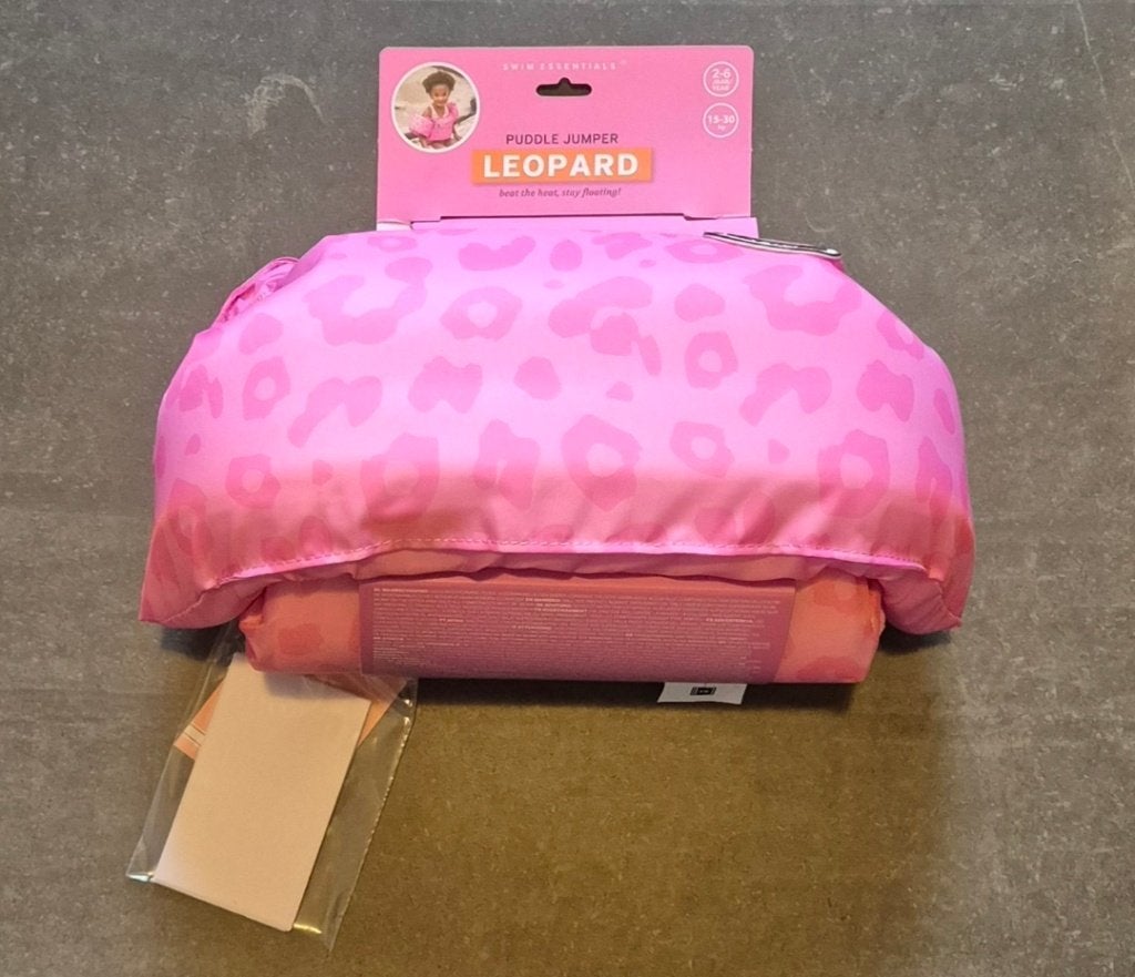 Puddle jumper 2-6 jaar (15-30 kg) Luipaard Neon Roze, One size, Nieuw, Zwem-accessoire, Swim Essentials