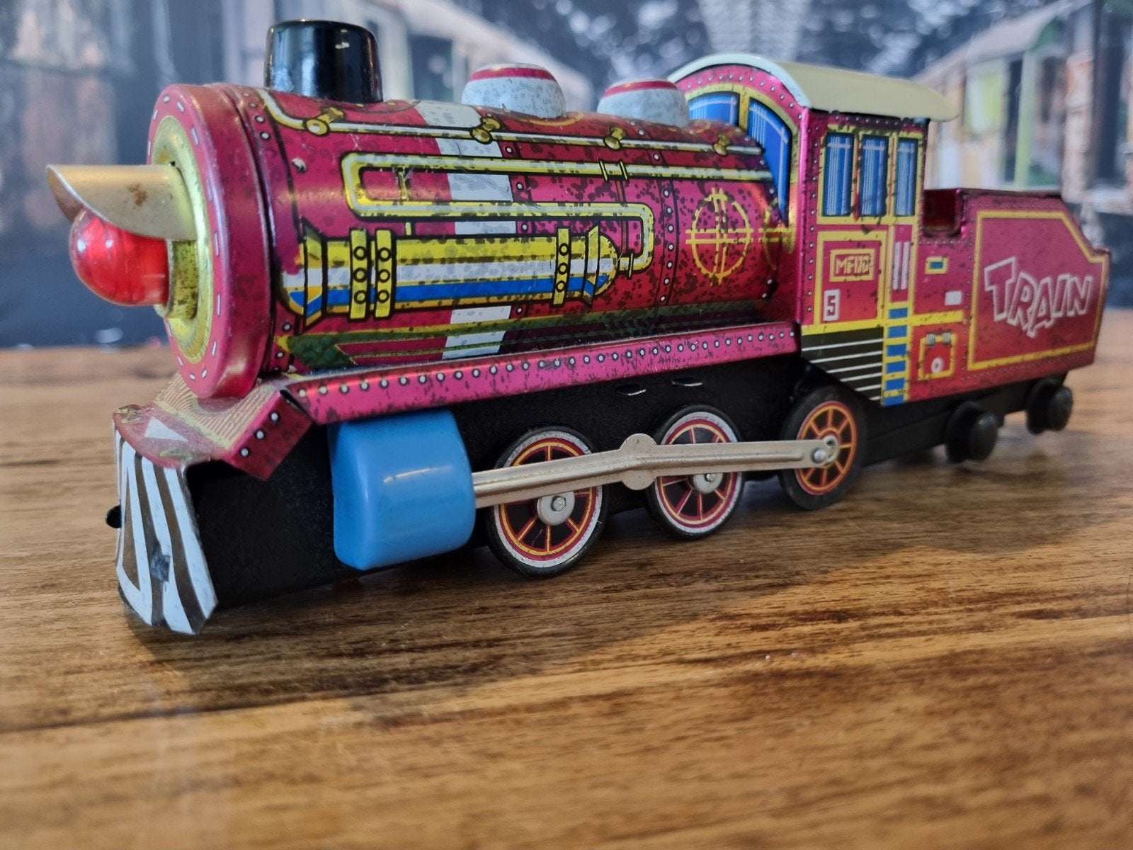 Vintage blikken Locomotief, Ophalen of Verzenden, Gebruikt, Trein, Overige typen