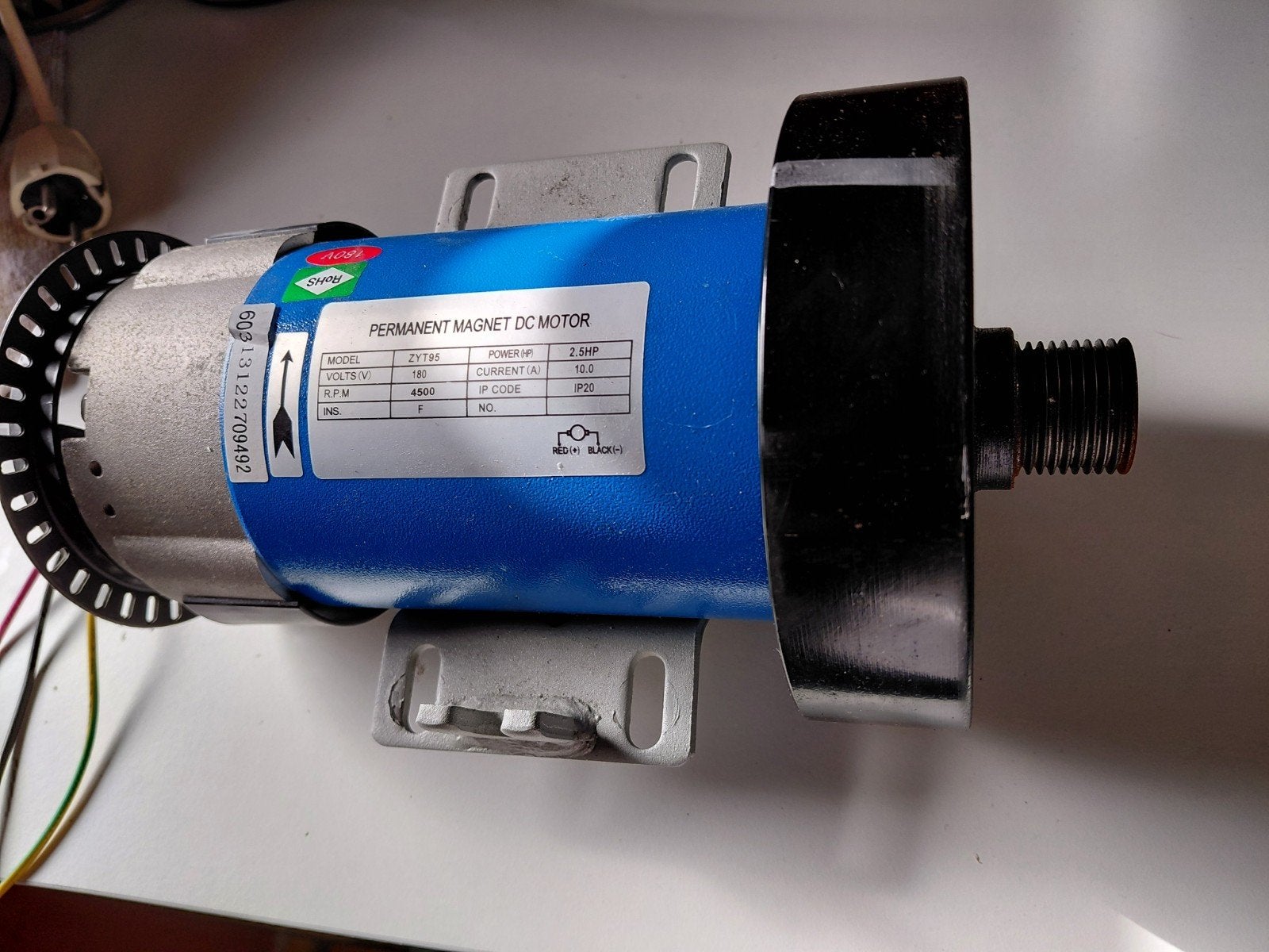 Krachtige DC Motor 2.5 PK (180V / 4500 RPM) - Type ZYT95, Ophalen, Gebruikt, Elektromotor, 1800 rpm of meer