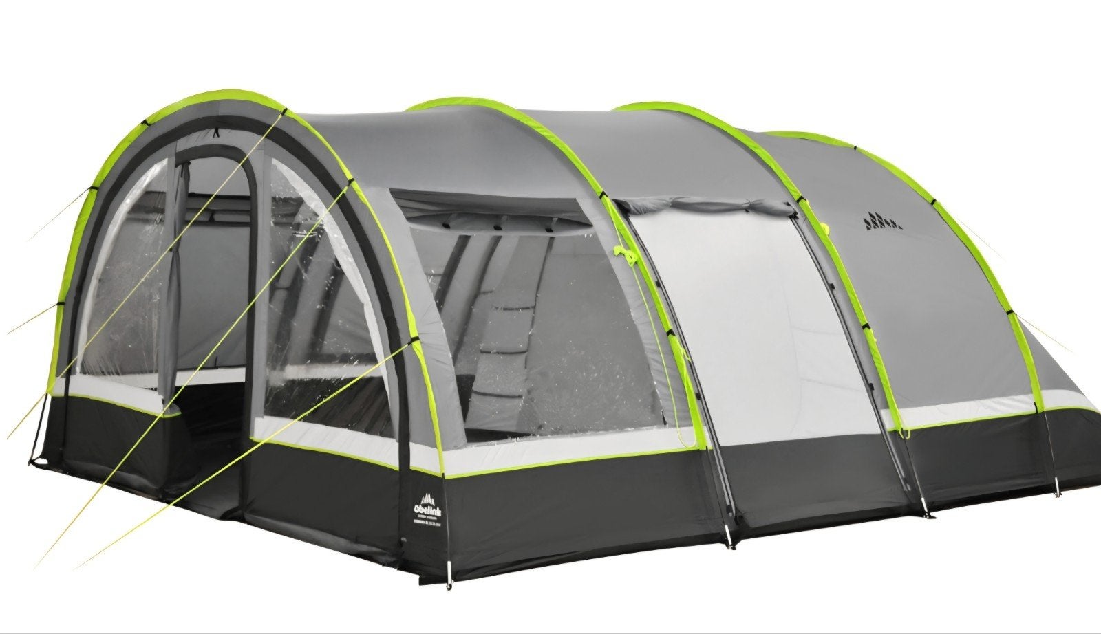 Obelink Lugano 6 XL Excellent CoolDark tunneltent + luifel, Caravans en Kamperen, Ophalen, Zo goed als nieuw, Tot en met 6