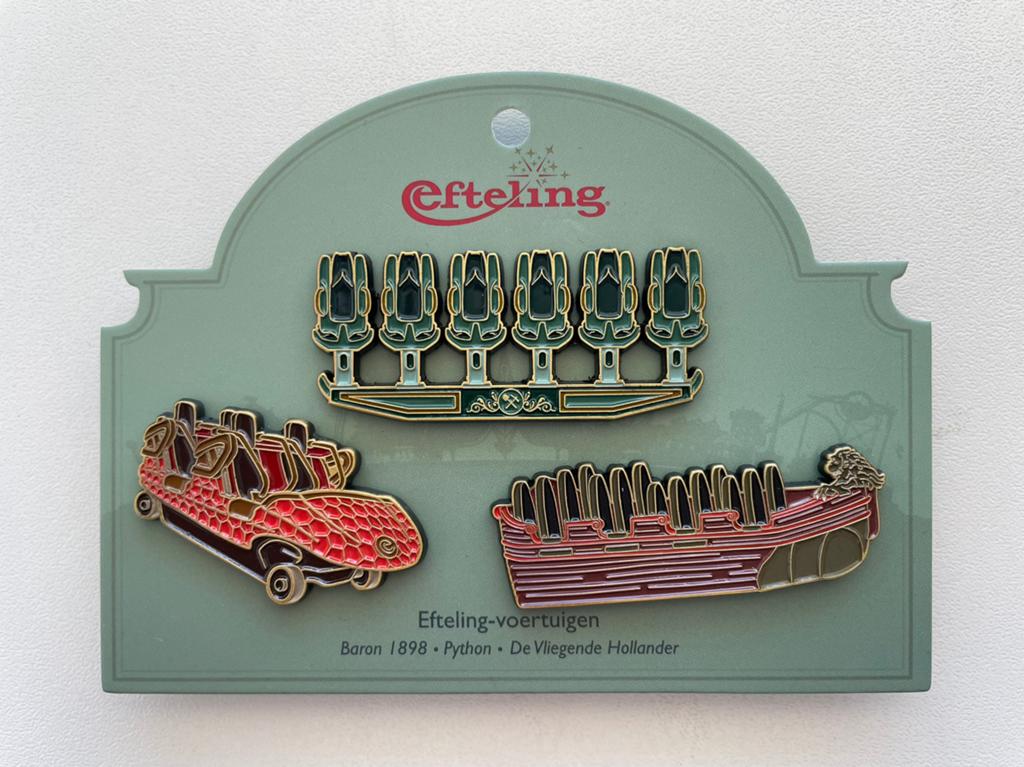 Efteling pin set Voertuigen EPP 473/474/475, Ophalen of Verzenden, Nieuw, Button of Speldje