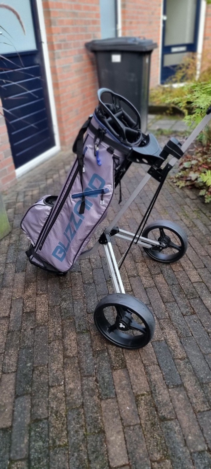 Fastfold golftrolley en Skymax tas, Ophalen, Zo goed als nieuw, Golfkar, Overige merken
