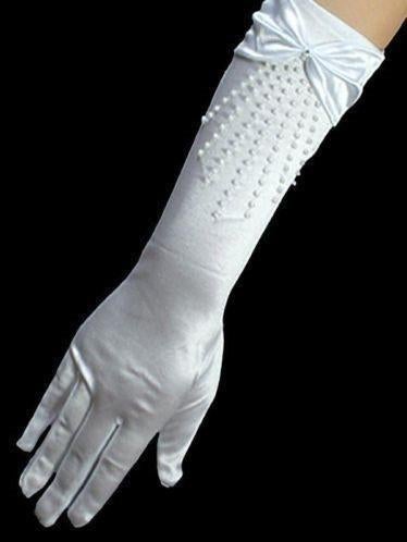 Witte bruids handschoentjes.(Q), HT Trade Service GmbH & Co. KG, Verzenden, Wit, Eversburger Strasse 32 , 49090 Osnabrück, Duitsland