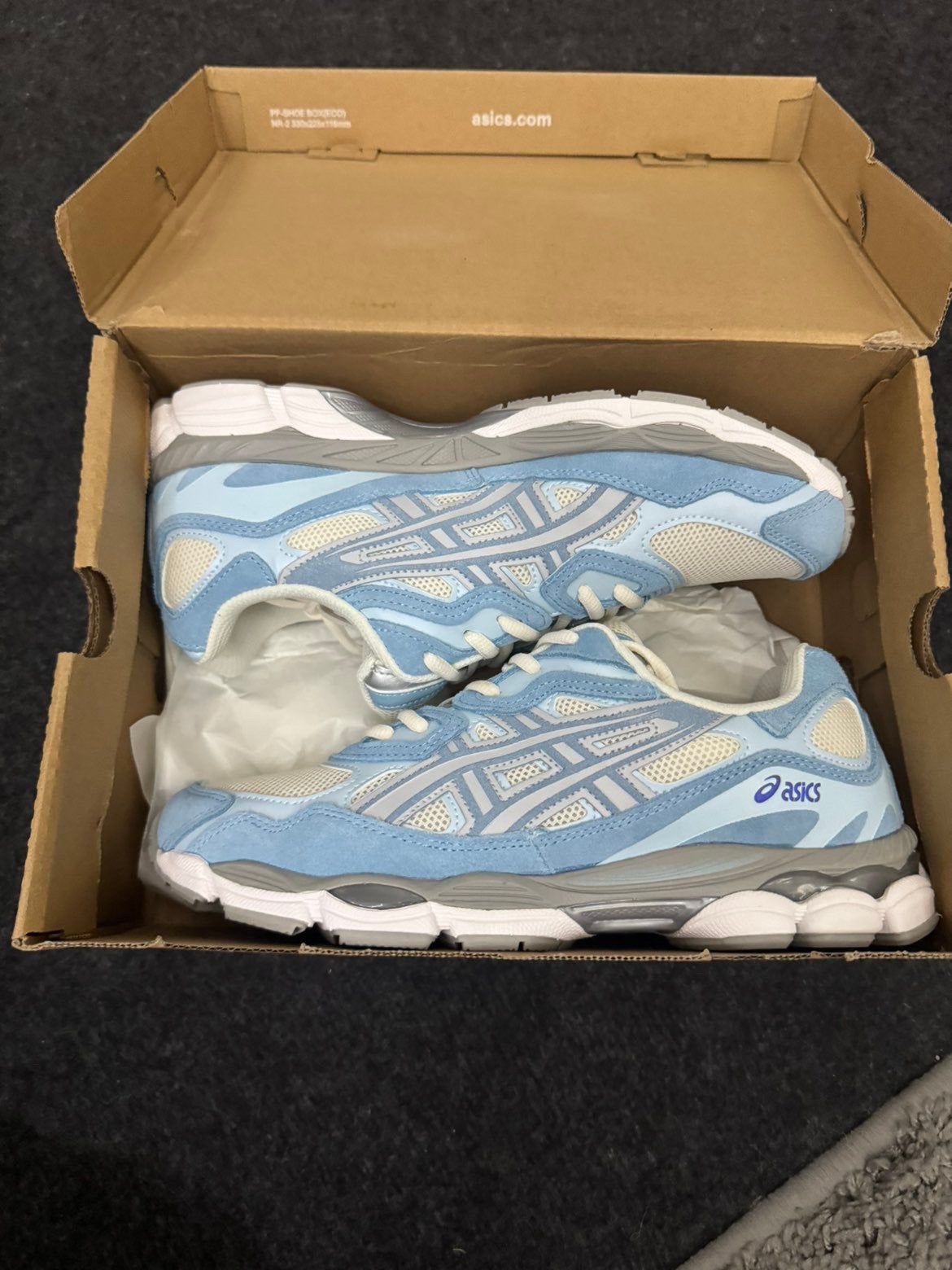 Asics gel nyc lichtblauw, Ophalen of Verzenden, Zo goed als nieuw, Blauw