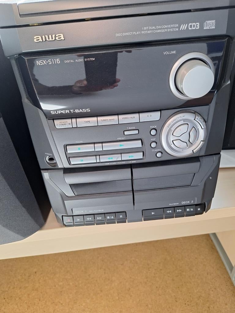 Aiwa stereo radio/ cassettedeck inclusief 2 geluidboxen, Audio, Tv en Foto, Stereo-sets, Ophalen, Cassettedeck, Overige merken