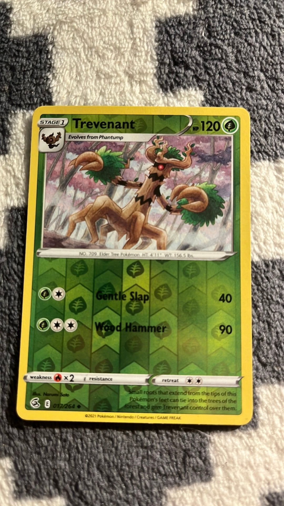 Holo Pokémon Kaart Trevenant 017/264 - Goede Staat, Ophalen of Verzenden, Zo goed als nieuw, Losse kaart, Foil