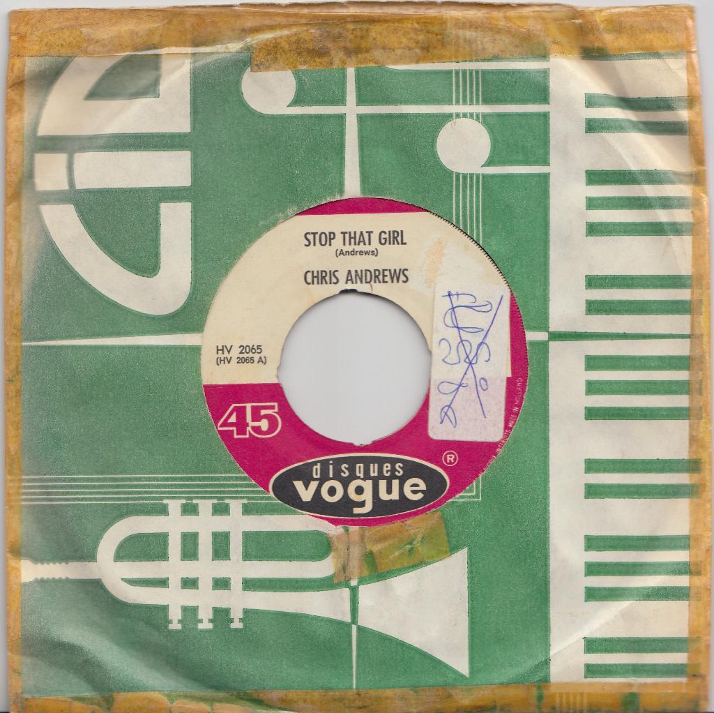 Chris Andrews **Stop That Girl**, Gebruikt, 7 inch, Single, Ophalen of Verzenden