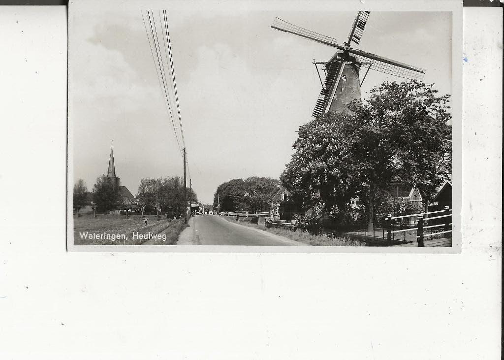 Wateringen Heulweg met Kerk en Molen Tekst! 10-4-1941, Ophalen of Verzenden, 1940 tot 1960, Gelopen, Zuid-Holland