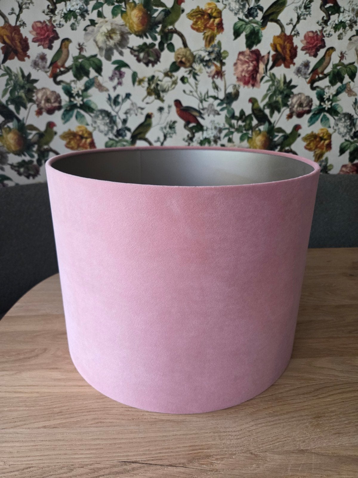 Lampenkap roze velours velvet, geen schade, Ophalen, Rond, 30 cm, Zo goed als nieuw