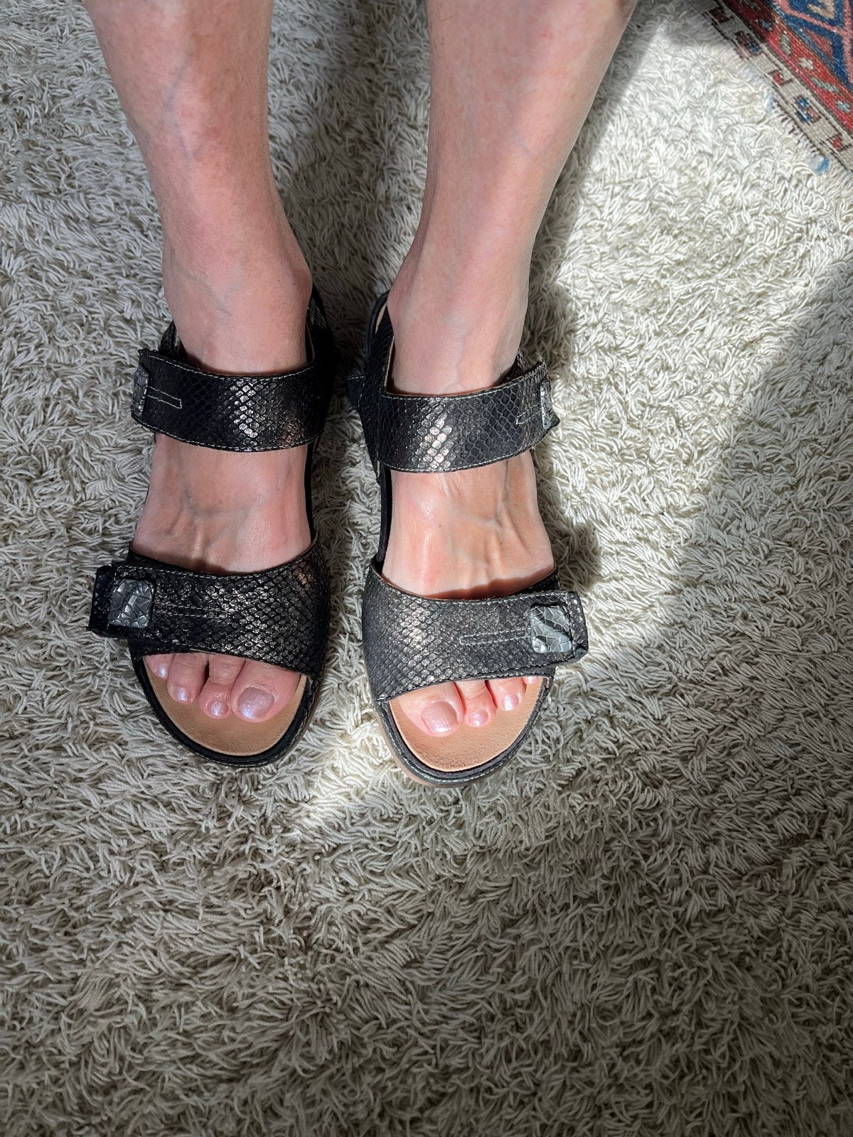 Durea sandalen mt 5 w h zwart zilver, Kleding | Dames, Schoenen, Ophalen of Verzenden, Gedragen, Zwart, Sandalen of Muiltjes