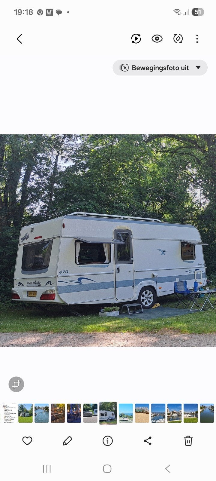 Zeer goed onderhouden caravan Fendt Bianco 470 TFB uit 2008, Ophalen