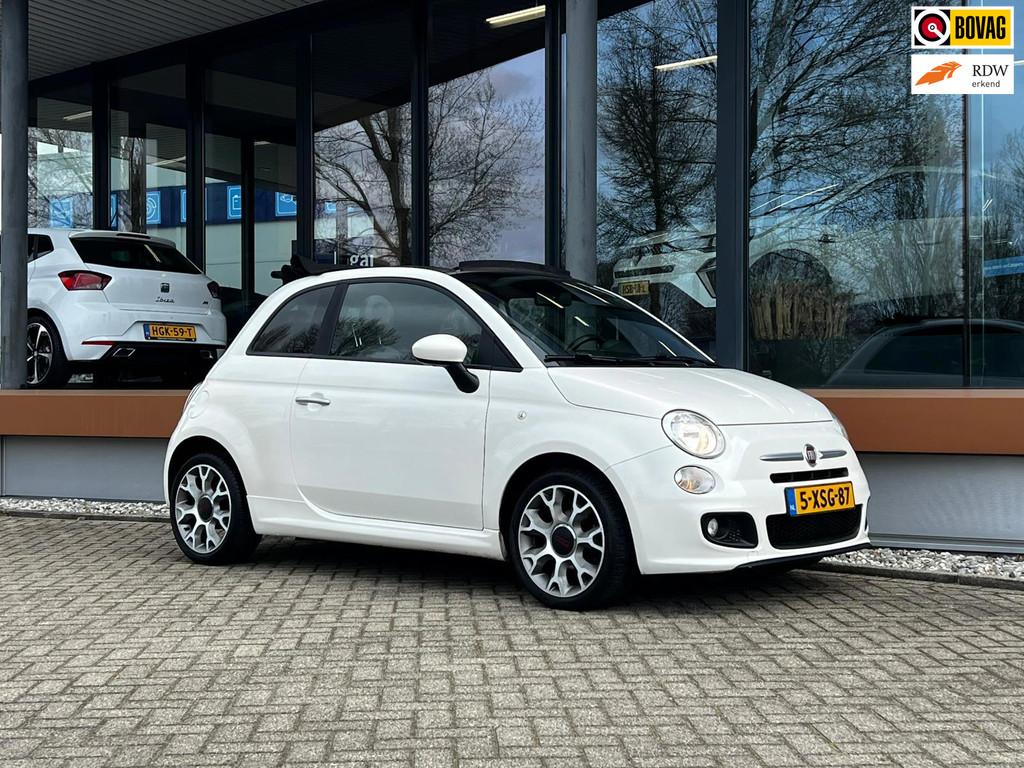 Fiat 500 C 0.9 TwinAir Turbo Cult CABRIOLET / HILL HOLD /, Parkeersensor, Gebruikt, Cabriolet, Leder en Stof