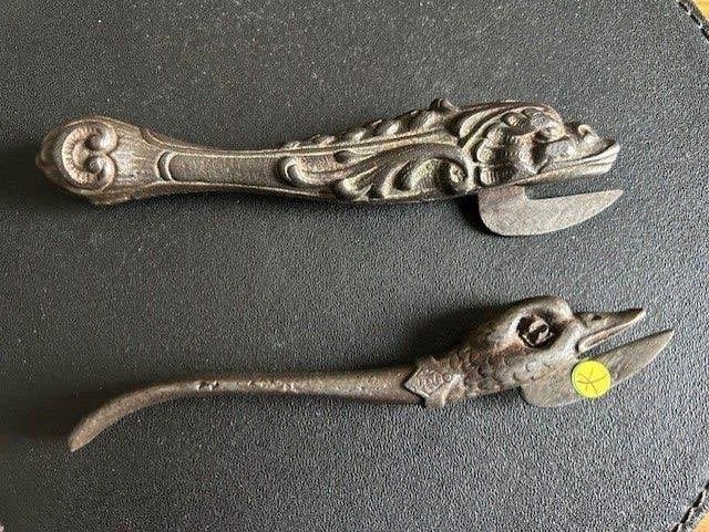 Paar zeldzame blikopeners Gietijzer 19e eeuw, Antiek en Kunst, Ophalen of Verzenden