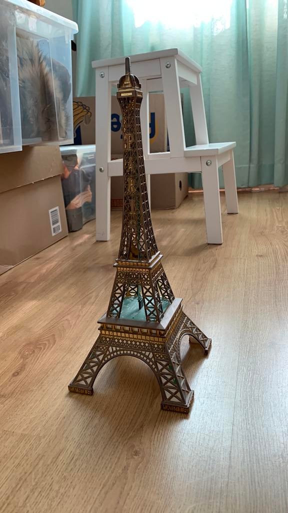 Model Eifel-Toren met knipperlichtjes, Ophalen, Metaal, Met verlichting, Zilver