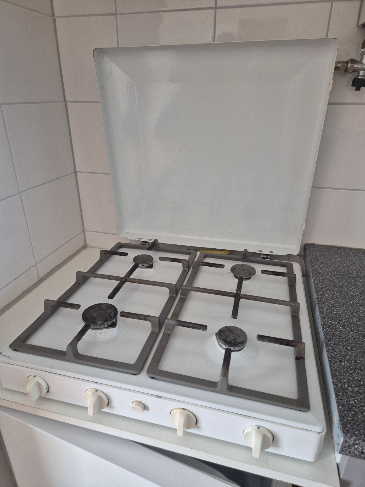 Gas hotplate fornuis, Witgoed en Apparatuur, Fornuizen, Ophalen, Vrijstaand, Gas, 4 kookzones