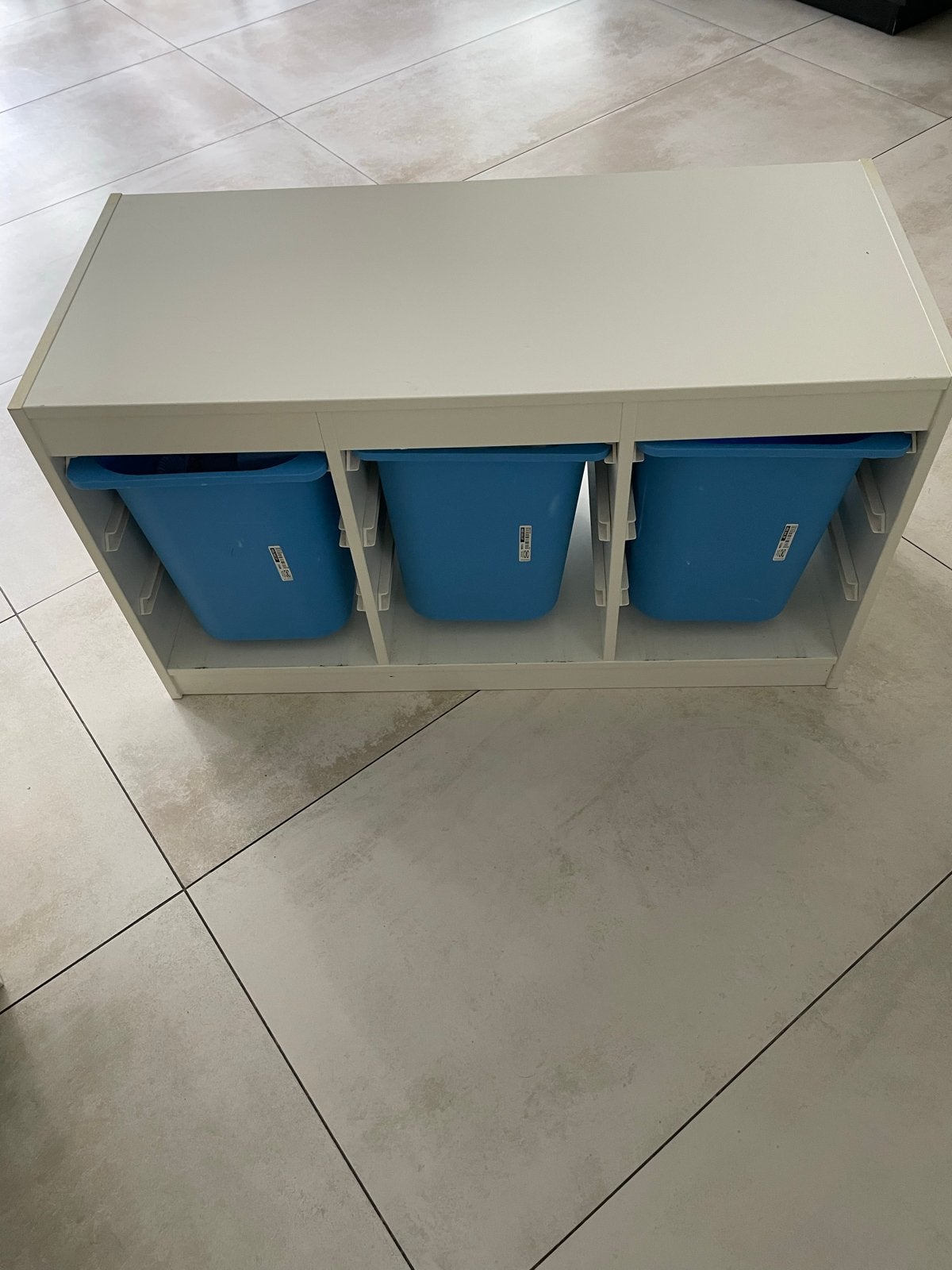 IKEA Trofast opbergmeubel met 3 blauwe bakken, Ophalen, Gebruikt