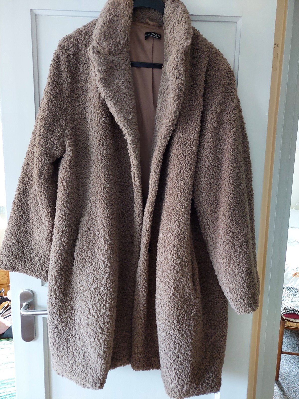 Bruine teddy jas maat 46/48, Ophalen of Verzenden, Gedragen, Maat 46/48 (XL) of groter, Bruin