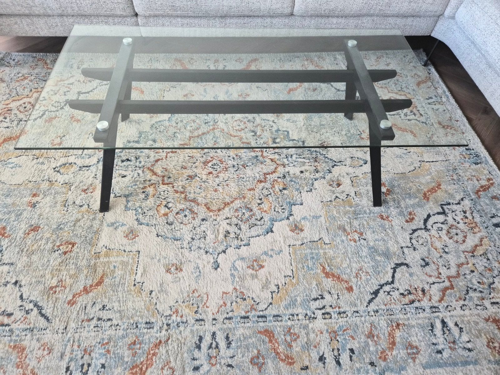 glazen salontafel, Ophalen, Rechthoekig, 100 tot 150 cm, 50 tot 100 cm