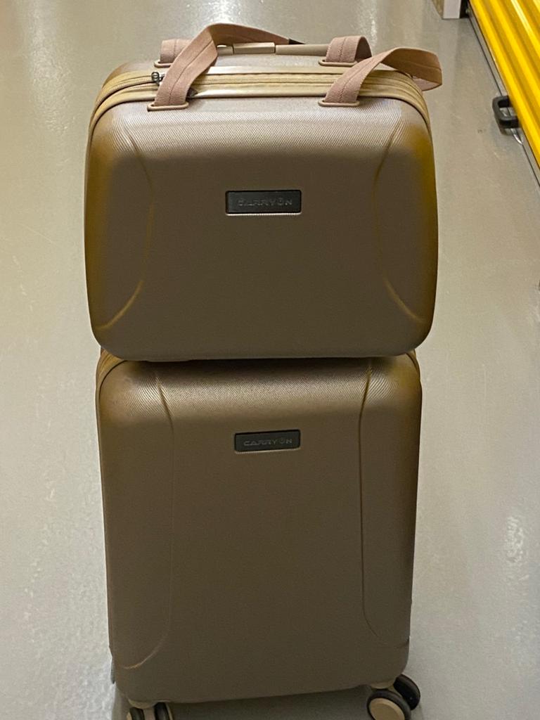 Beauty case met trolley, Sieraden, Tassen en Uiterlijk, Koffers, 50 tot 60 cm, Hard kunststof, Zo goed als nieuw, 35 tot 45 cm
