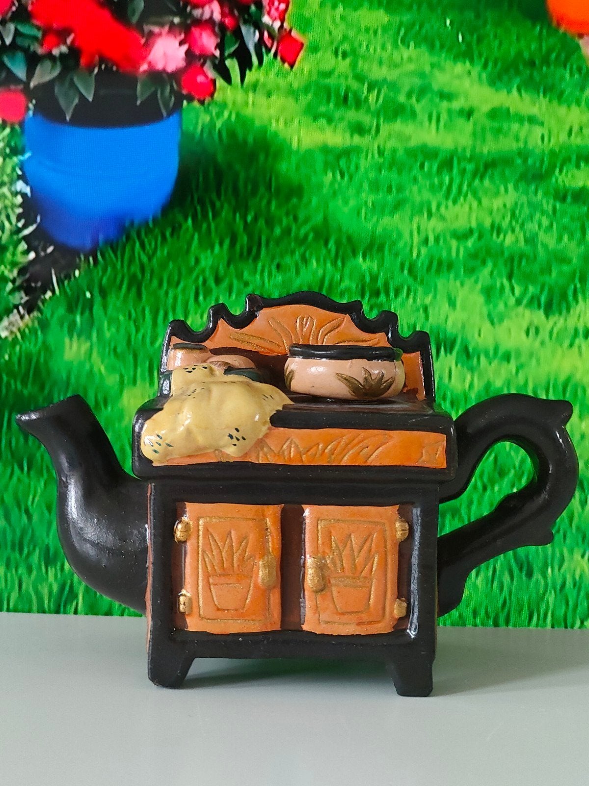 Decoratieve spaarpot met theepot ontwerp, Ophalen of Verzenden, Dier