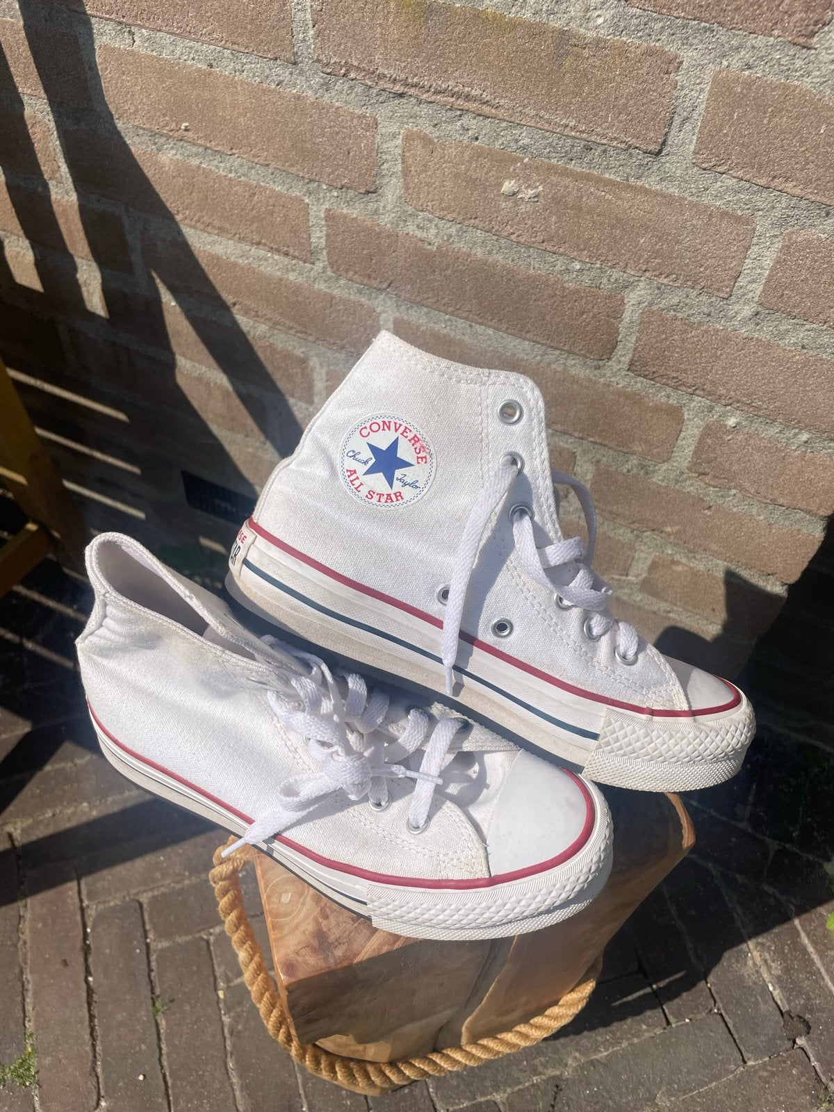 Converse Allstars, wit hoge zool, maat 34, Ophalen of Verzenden, Jongen of Meisje, Schoenen