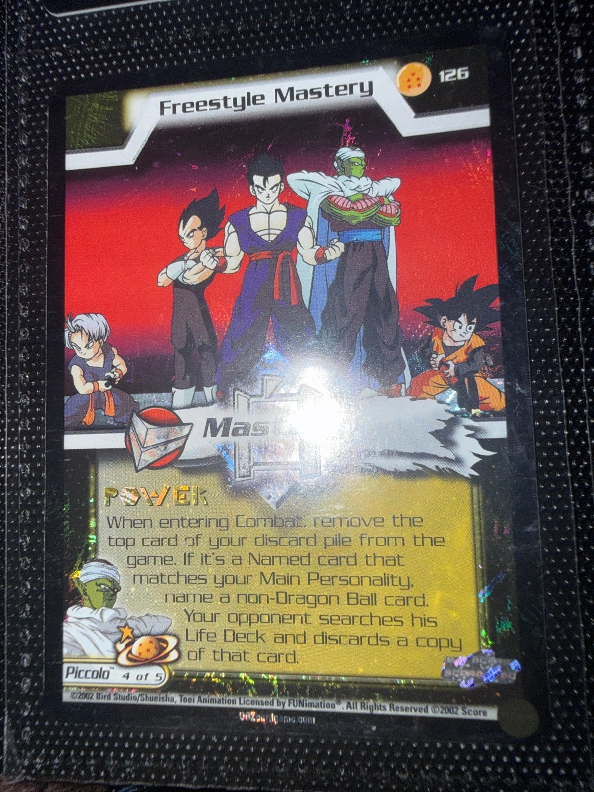 Dragon Ball Z TCG: Freestyle Mastery (Piccolo 4 of 5), Ophalen of Verzenden, Zo goed als nieuw, Losse kaart, Foil