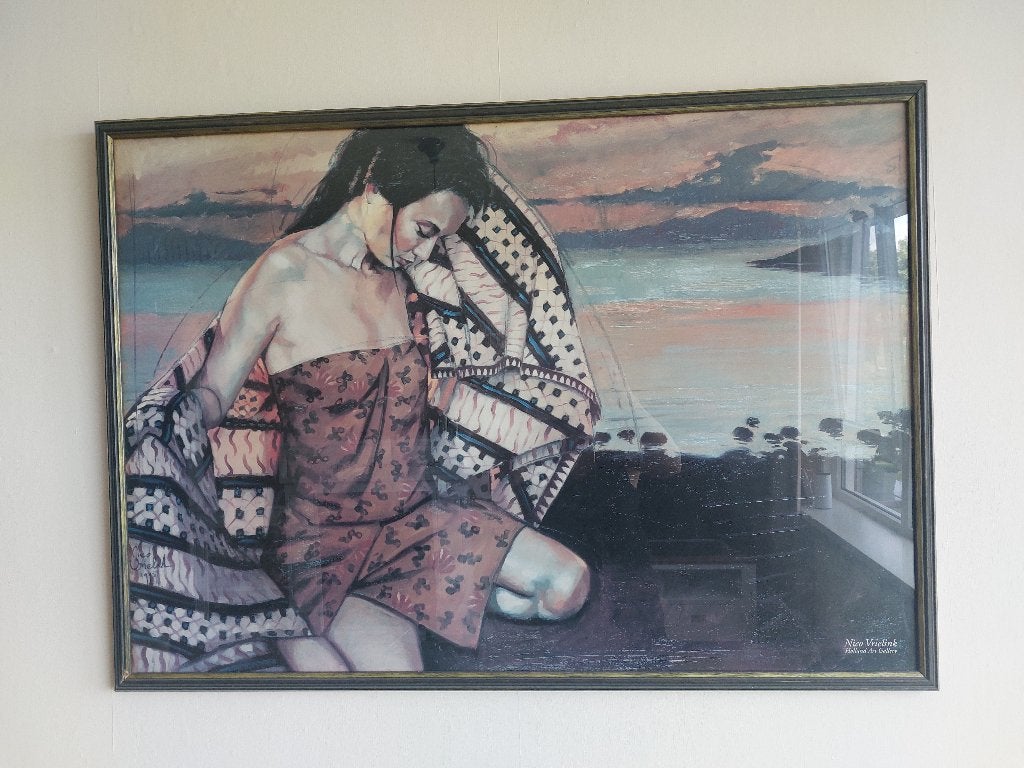Prachtig schilderij in lijst aangeboden, Antiek en Kunst, Kunst | Schilderijen | Klassiek, Ophalen, Ingelijst, Portret of Personen