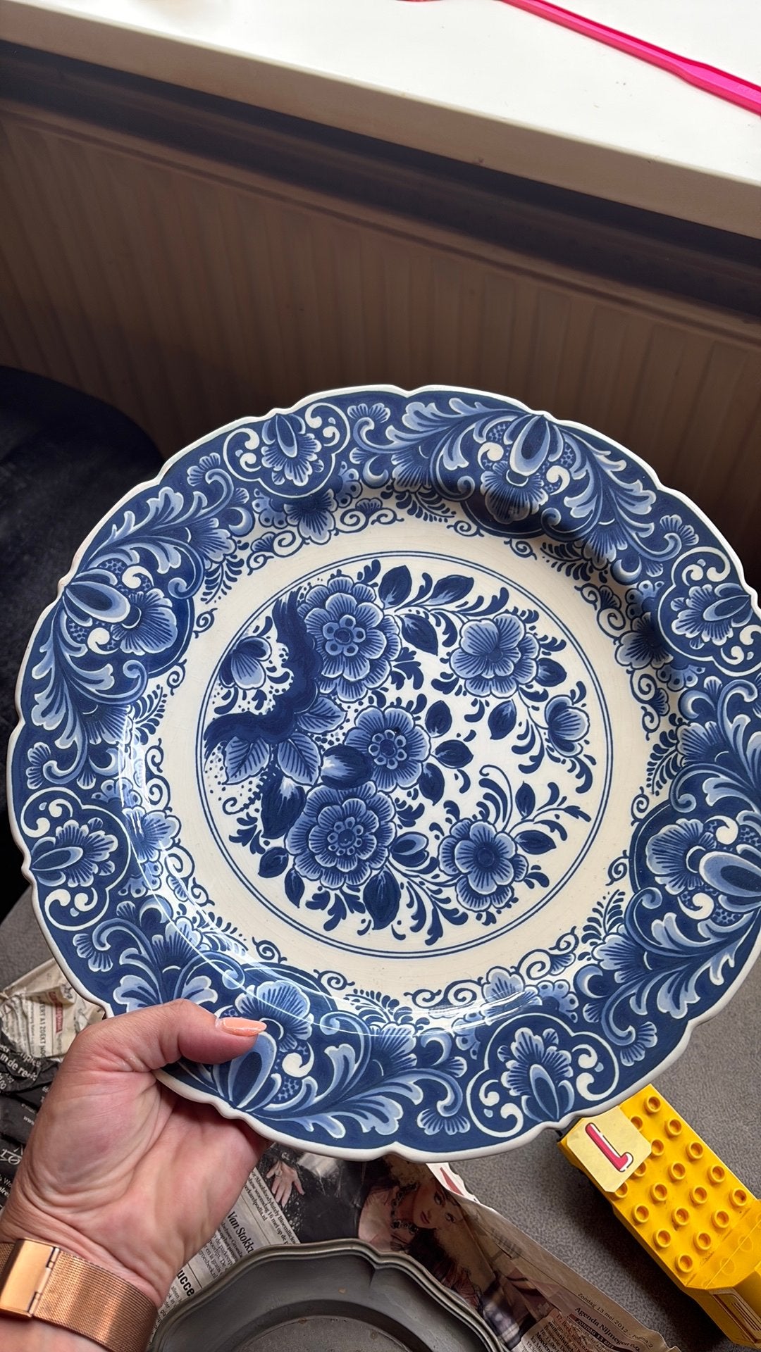 delfstblauw bord, Ophalen