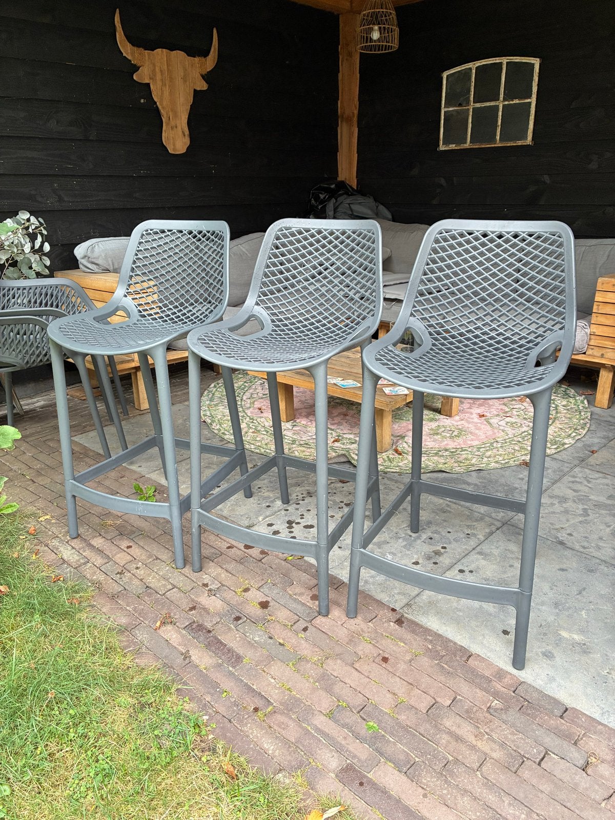 Zo goed als nieuwe siesta barkrukken (3 stuks), Ophalen, Kunststof, Met voetsteun, 60 tot 90 cm
