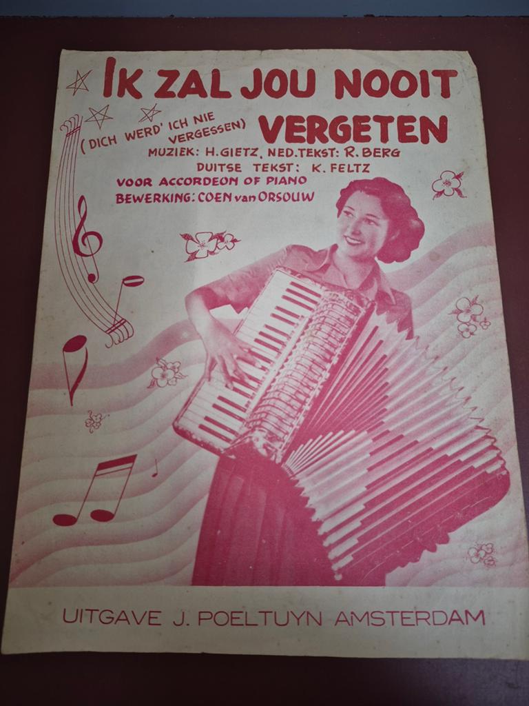 Ik zal jou nooit vergeten, Gebruikt, Accordeon, Ophalen of Verzenden, Artiest of Componist
