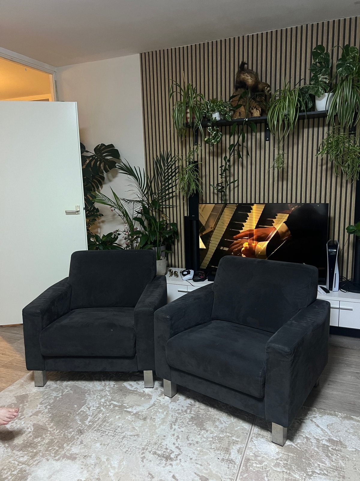 2-zitsbank + 2 fauteuils, Ophalen of Verzenden, Gebruikt, 75 tot 100 cm, Tweepersoons