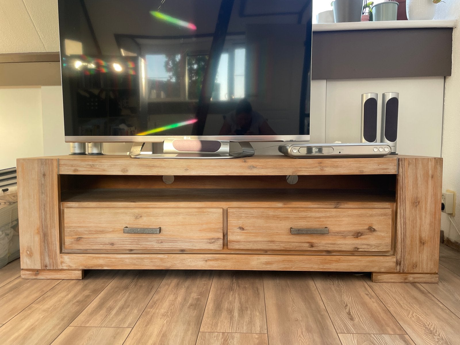TV meubel 160 breed, Ophalen, 150 tot 200 cm, Zo goed als nieuw, Minder dan 100 cm