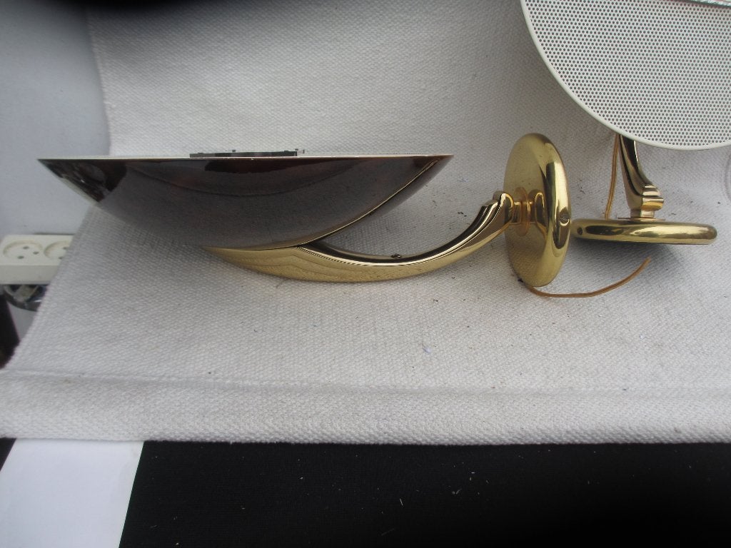 SET Vintage Maison le Dauphin wandlampen Hollywood Regency, Ophalen of Verzenden, Gebruikt, Metaal, Hollywood regency