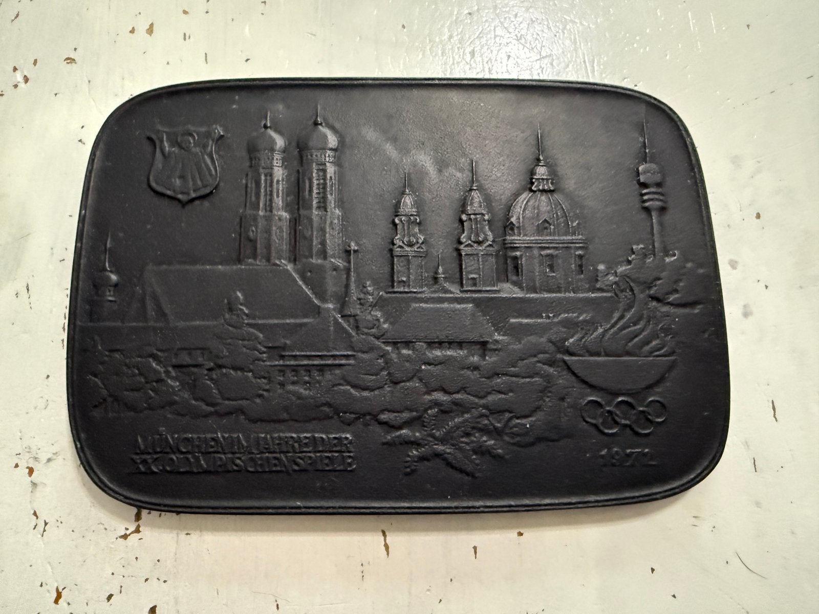 Vintage Buderus Gietijzeren Plaquette – Olympische Spelen, Ophalen of Verzenden