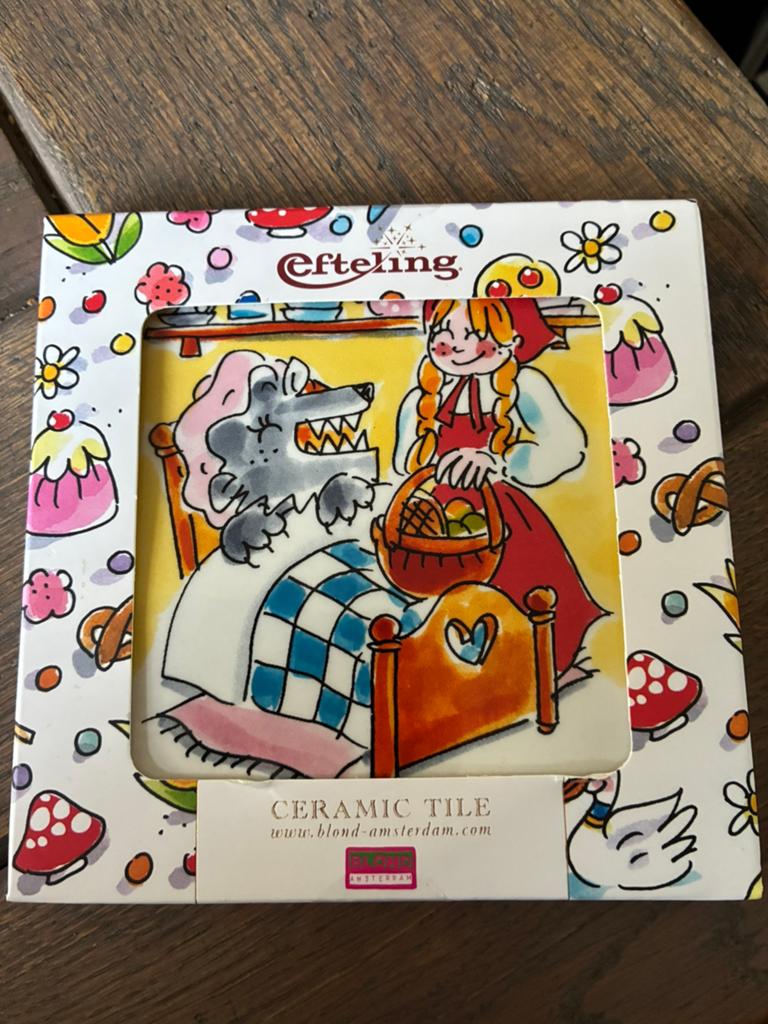Blond Amsterdam Efteling Roodkapje Keramische Tegel, Ophalen of Verzenden, Nieuw, Gebruiksvoorwerp