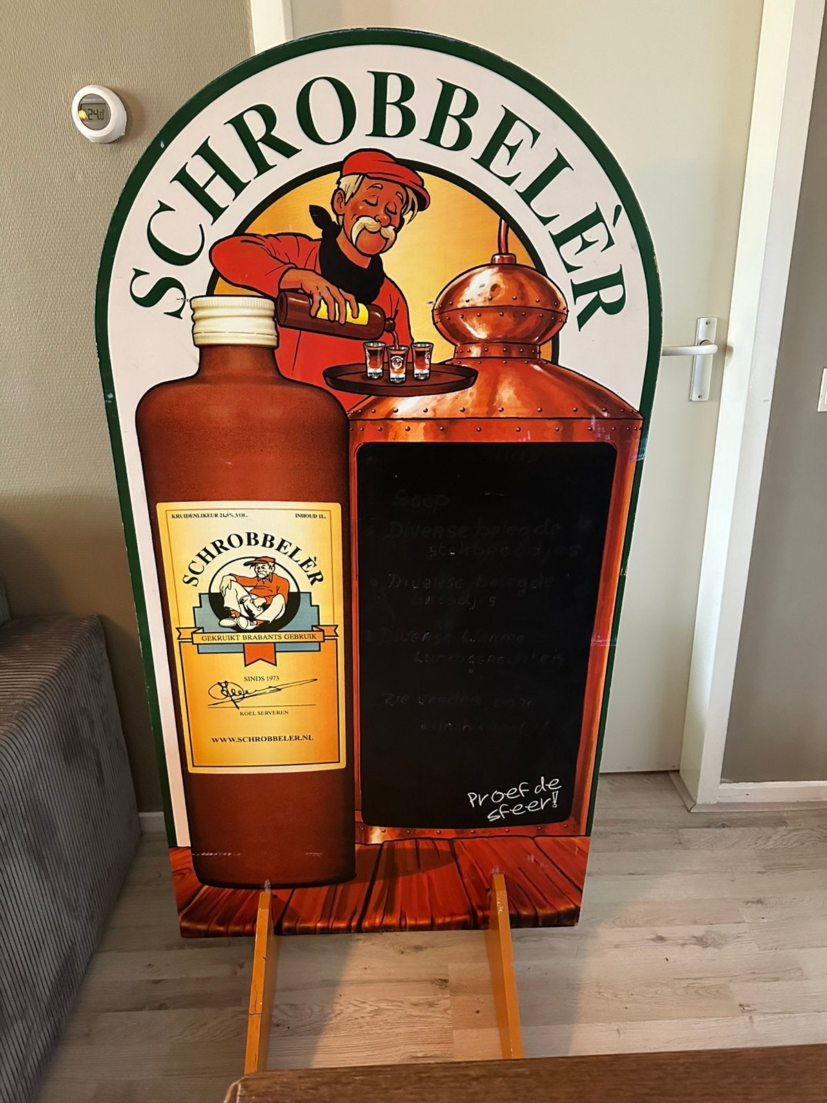 Schrobbeler krijtbord reclame bord mancave, Ophalen of Verzenden, Reclamebord