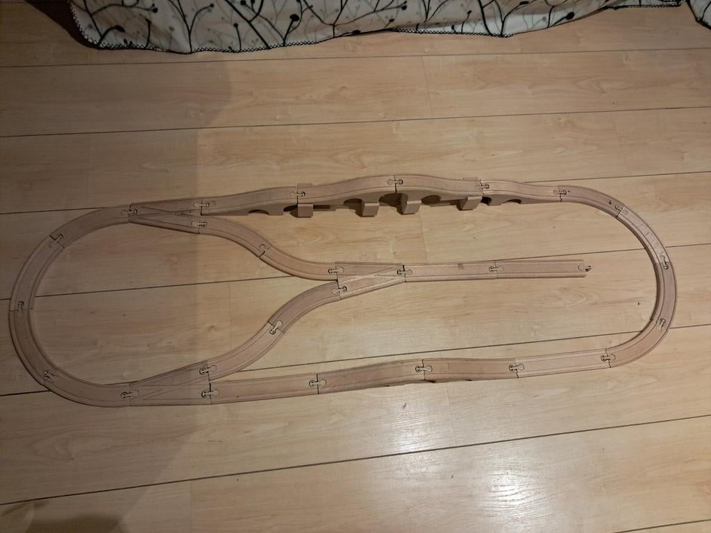 Houten Trein Rails Set - Ikea/Brio Compatibel, Kinderen en Baby's, Speelgoed | Houten speelgoed, Ophalen of Verzenden, Zo goed als nieuw