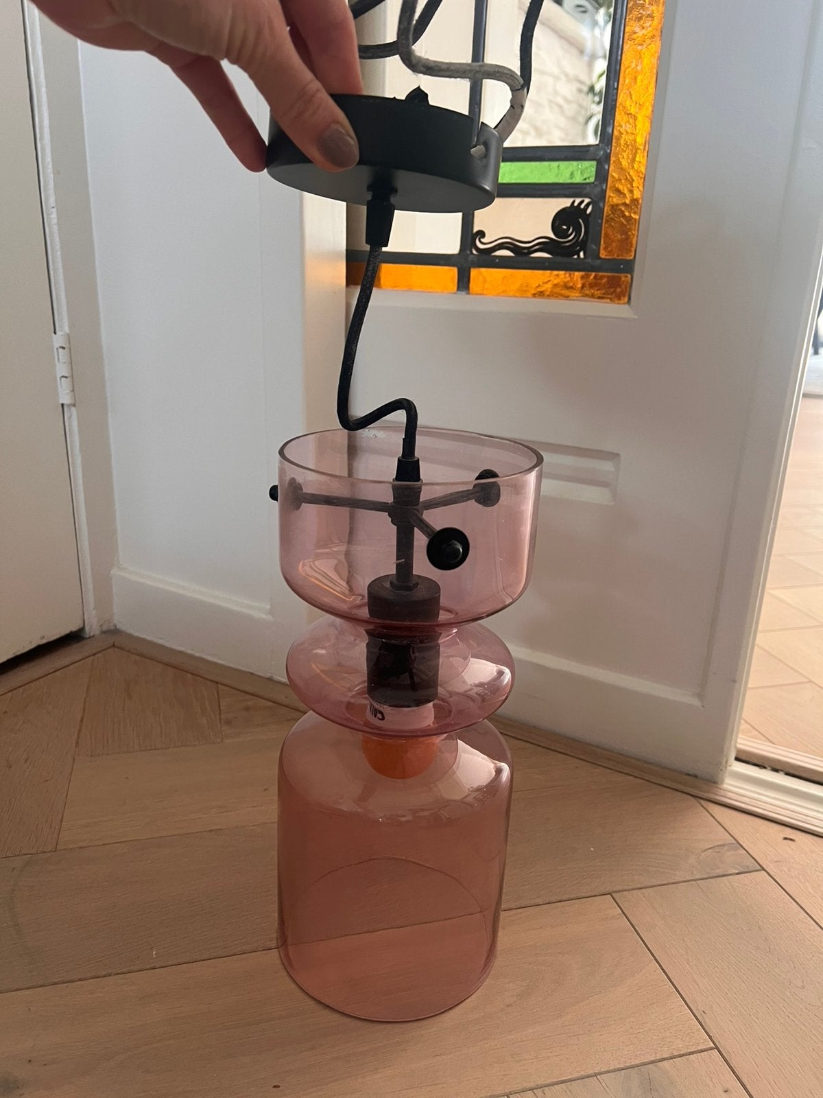 Hanglamp lila paars kinderkamer, Ophalen of Verzenden, Glas