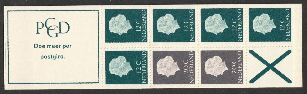 Postzegelboekje PB7bF binnenkant gespikkeld Postfris, Ophalen of Verzenden, Postfris